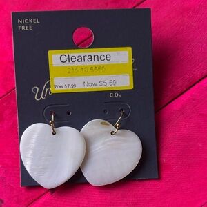 Heart-Shaped White Earrings